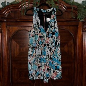 NWT Forever 21+ Short Black Turquoise Jumpsuit Romper